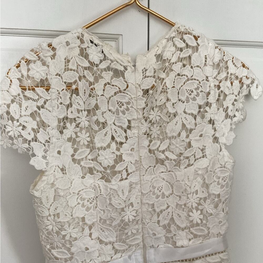 JOIE Celedonia Lace Illusion White Tiered Formal Dress Size 6 | Altered - Picture 7 of 11